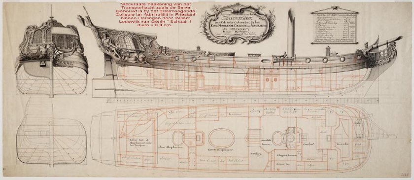 Голландская яхта 17 века Ульрехта чертежи