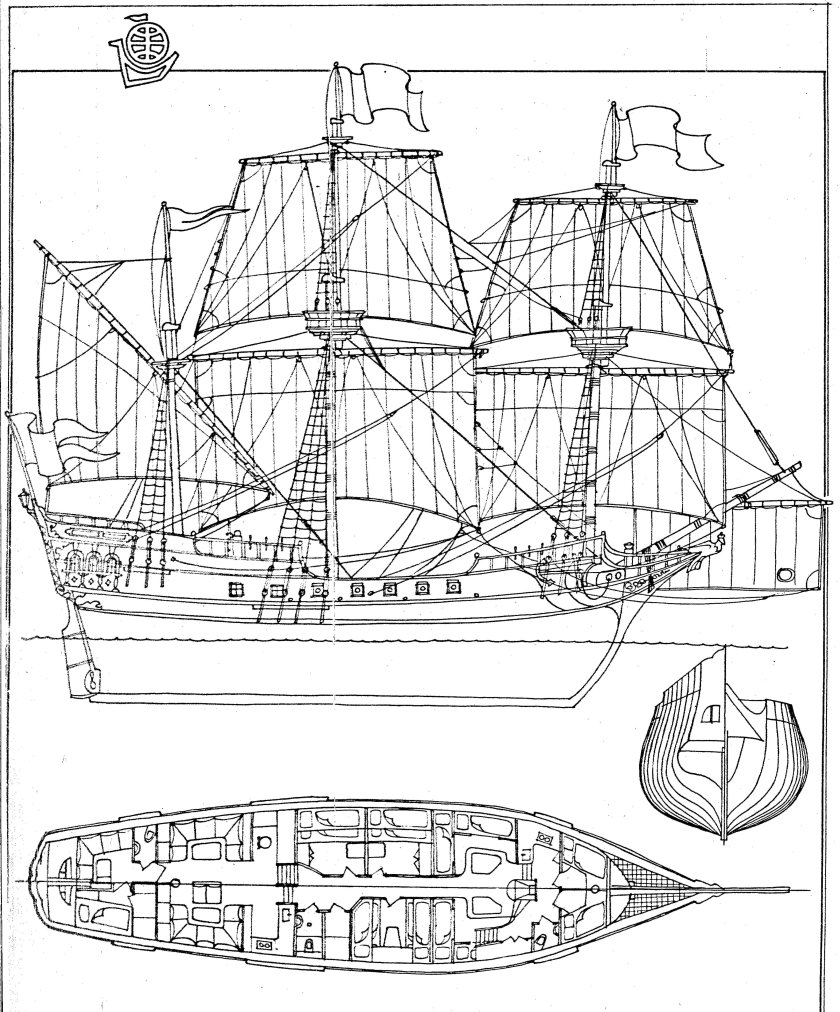 Галеон 17 века чертежи