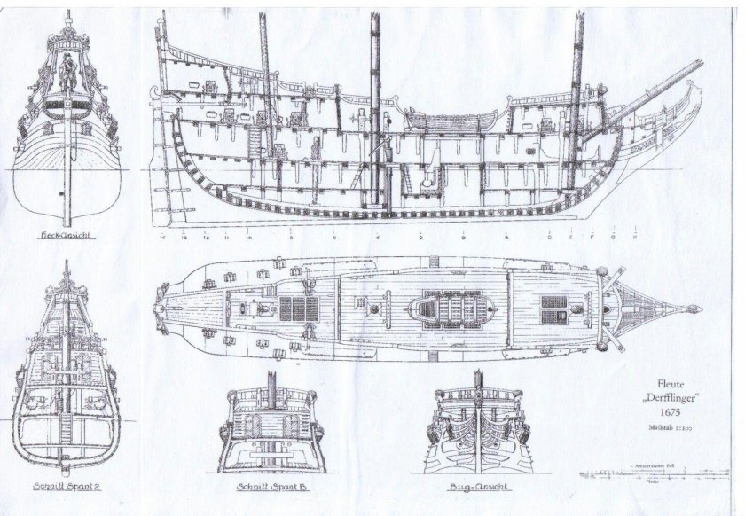 Испанский Галеон 17 века чертежи