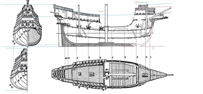 Каракка Санта Мария чертежи