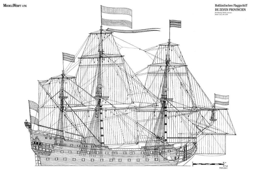 Galleon de zeven Provincien 1665 чертежи