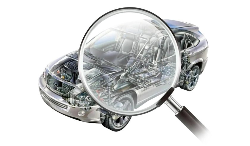 Автомобиль под увеличительным стеклом