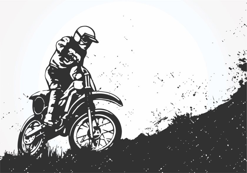 Силуэт мотоциклиста