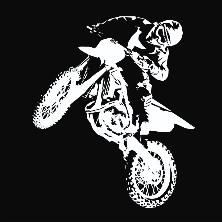 Мотоцикл чёрный Motocross