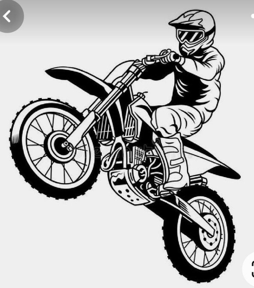 Мотокросс вектор чб