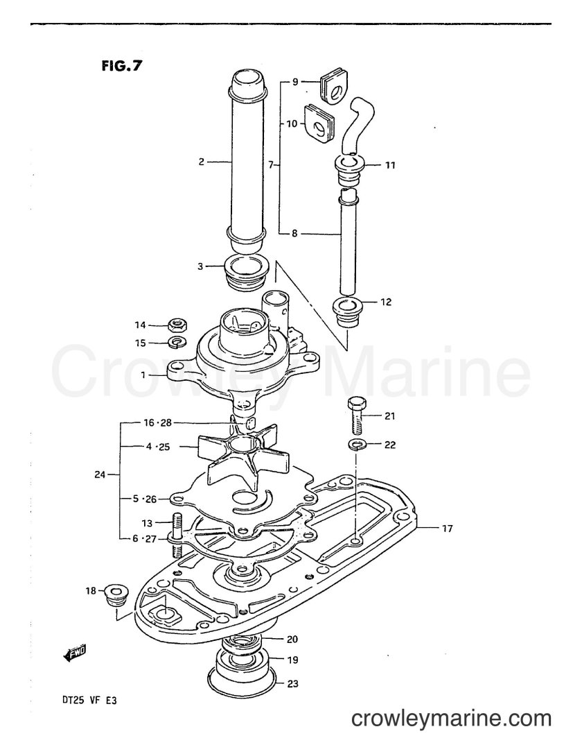 Схема редуктора Сузуки ДТ 30