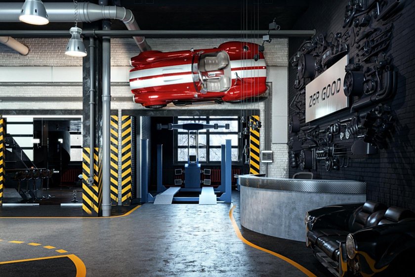 Интерьер автомастерской