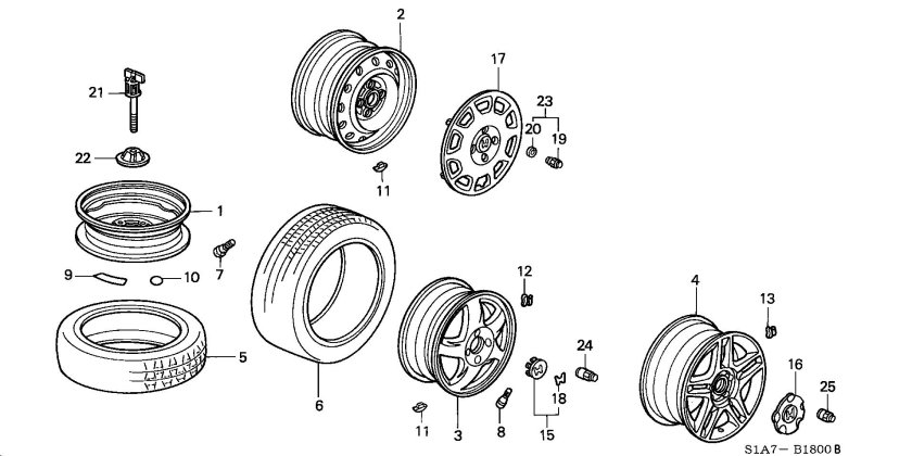 Размер заднего колеса Honda x4