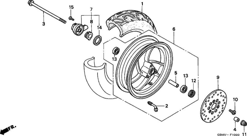 Крепление переднего колеса Honda Dio