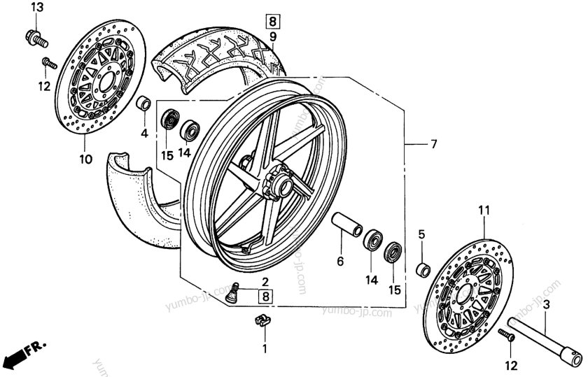 Заднее колесо Хонда CBR 919 ширина