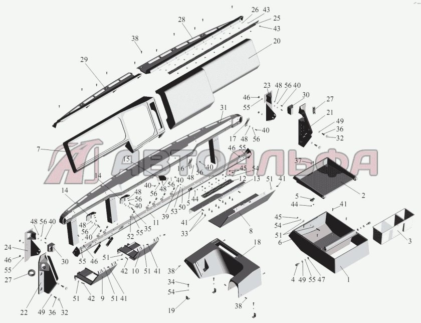 Детали кабины МАЗ 5516