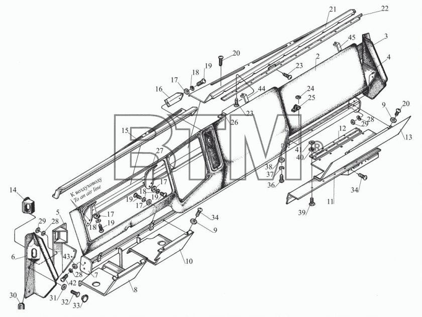 Панель приборов МАЗ Зубренок 4371