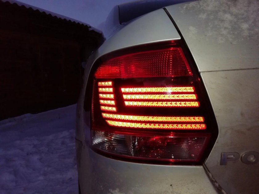 Поло Фольксваген задние фонари диодные