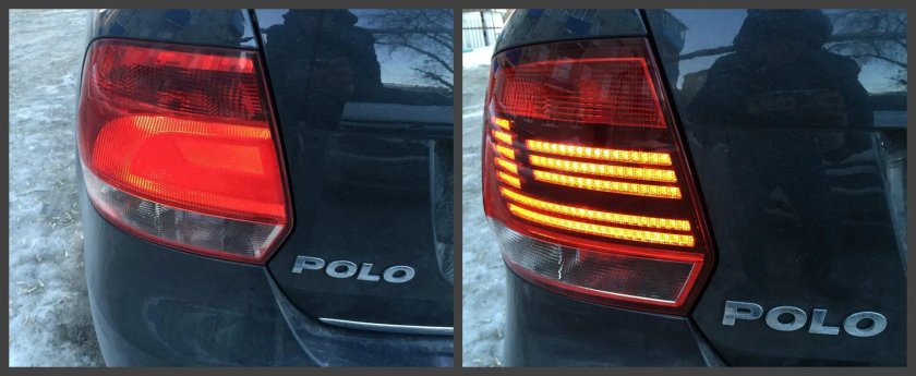 Volkswagen Polo 5 задний фонари диодные