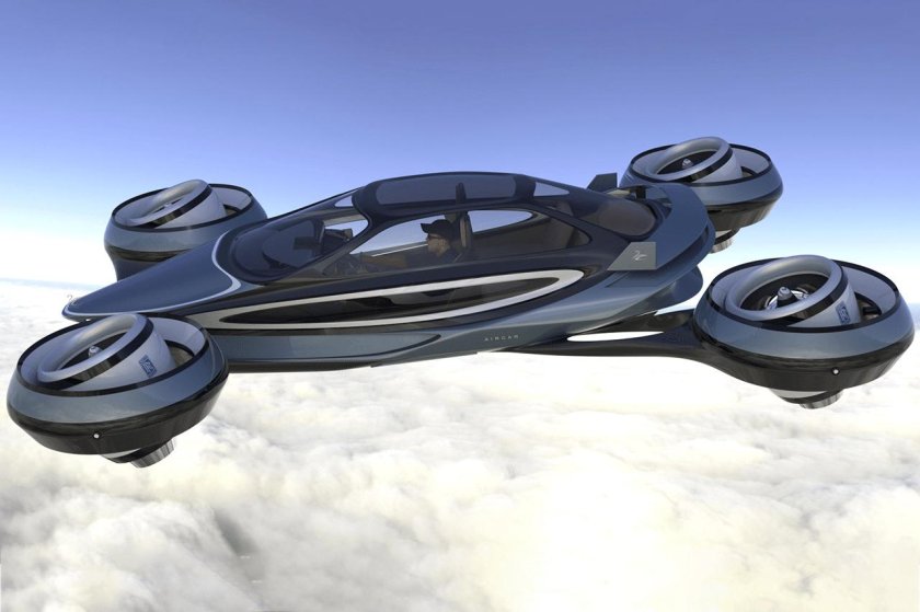 Футуристический летающий автомобиль