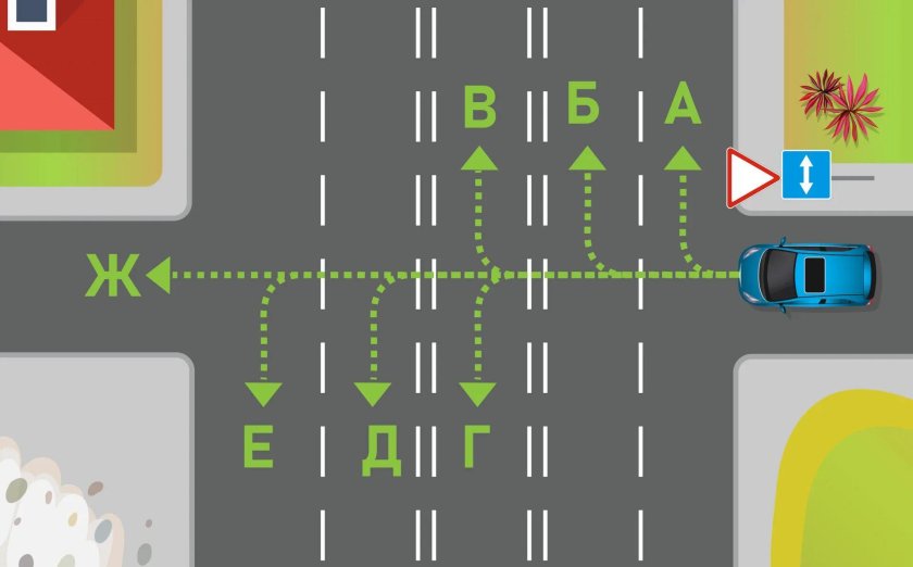 Выезд на дорогу с реверсивным движением