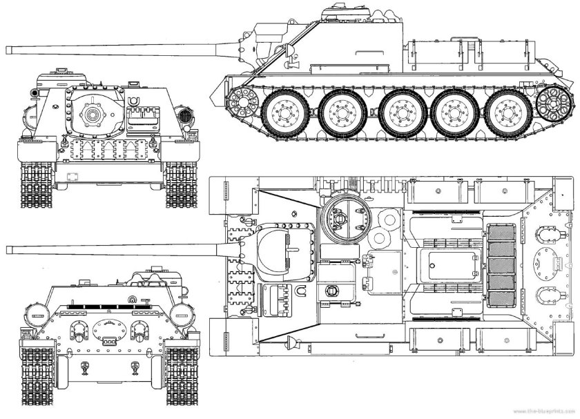 Чертёж танка Су 85