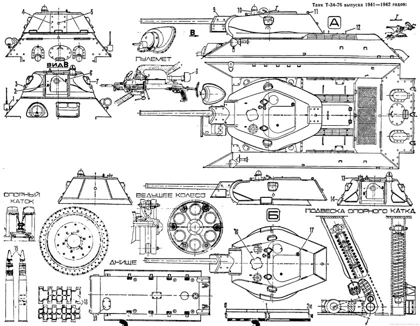 Танк т 34 85 схема
