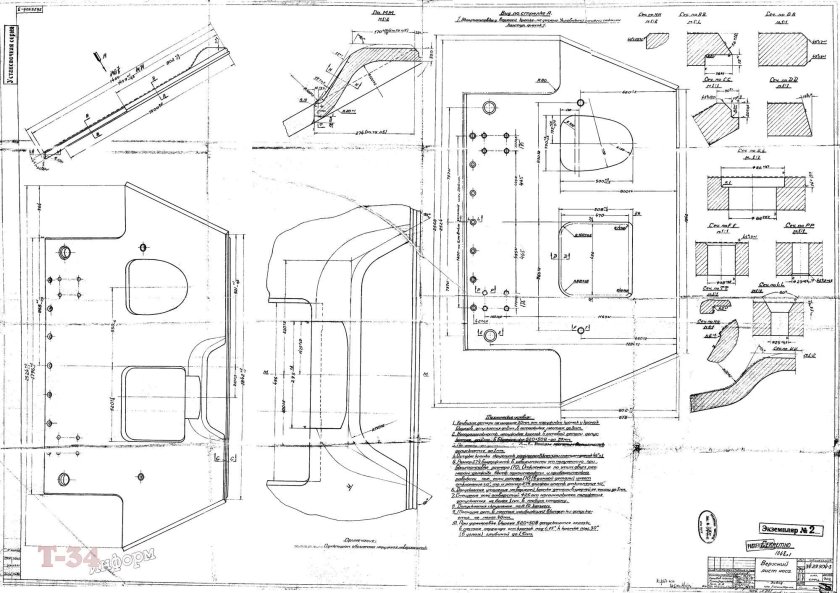 Танк т-34 чертежи с размерами