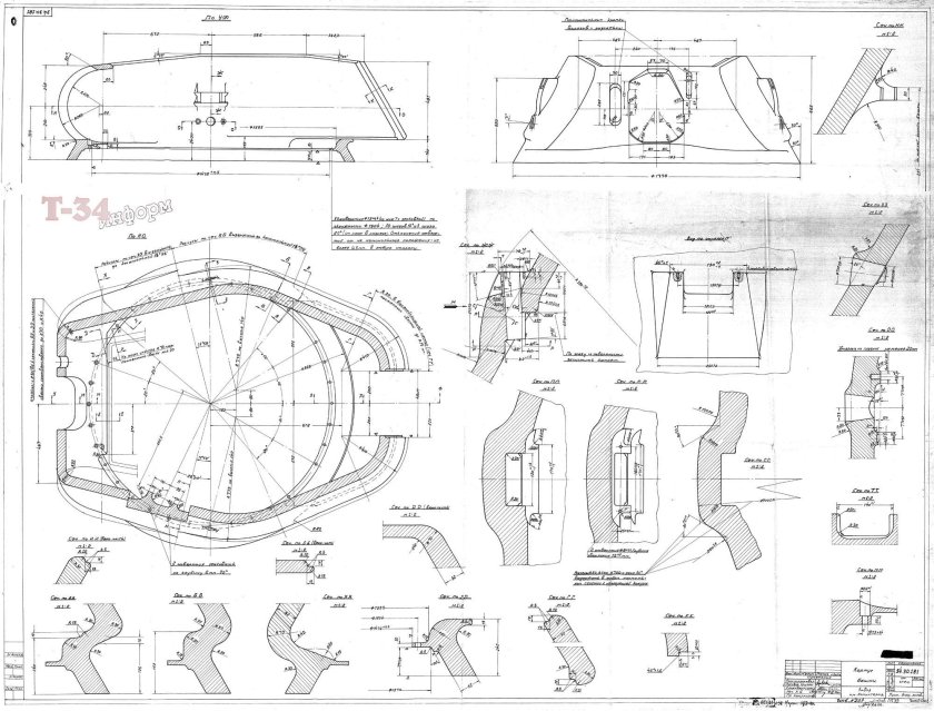 Т34/76 детали корпуса чертеж