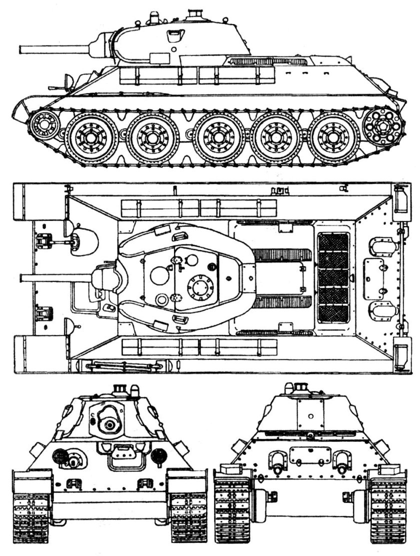 Танк т34 габариты