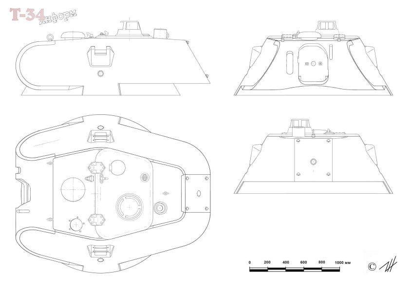 Чертеж башни танка т-34