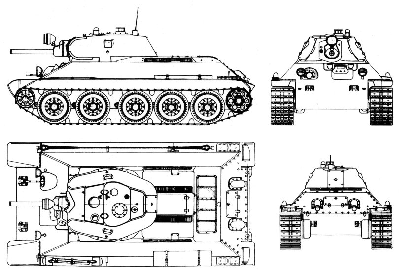 Чертёж танка т-34