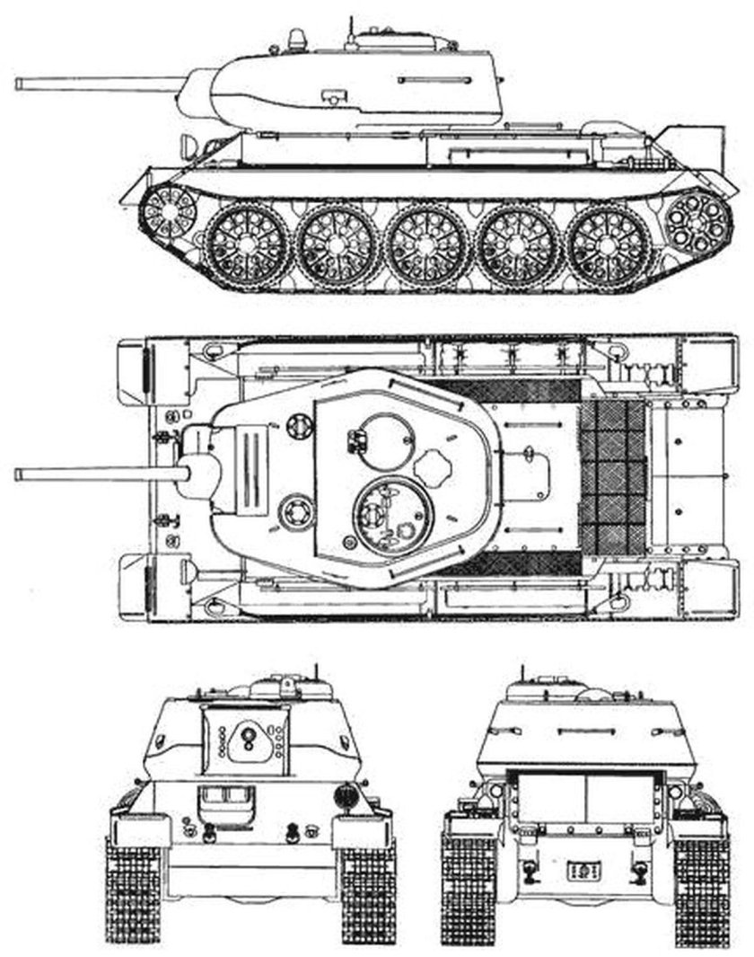 Танк т34 габариты