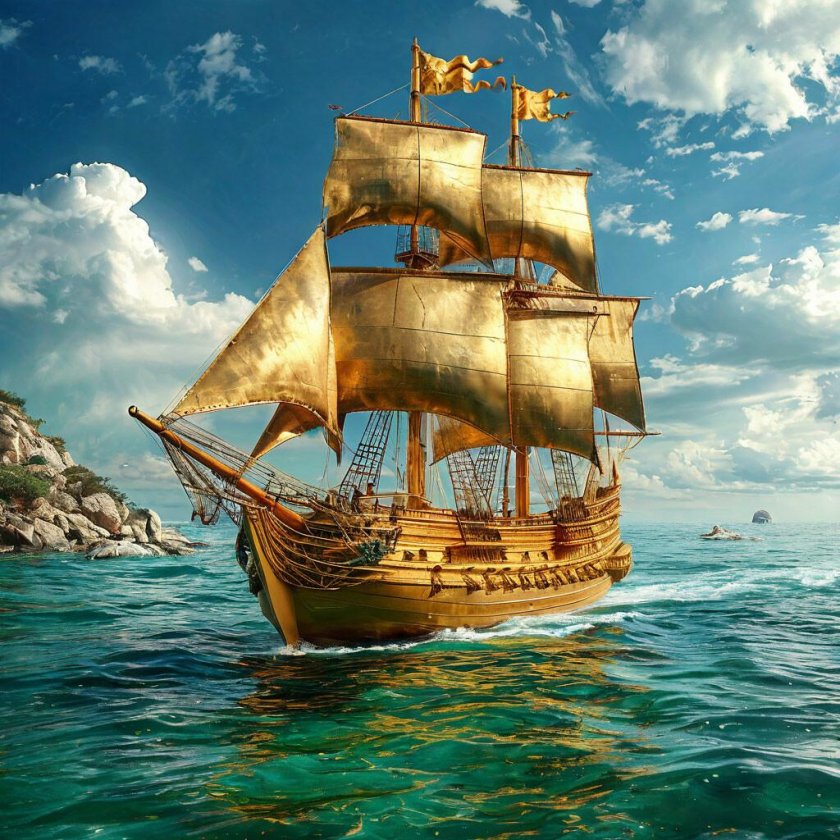 Корабль плывет