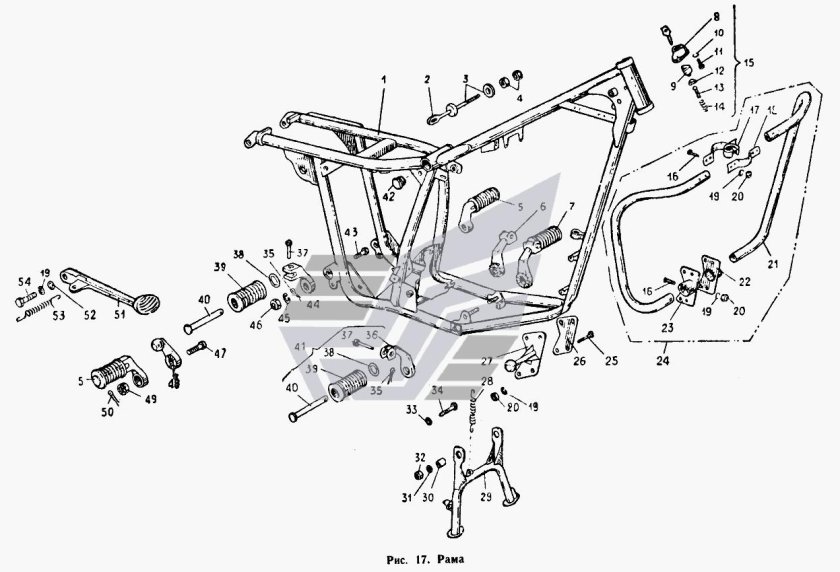 Схема рамы ИЖ Планета 5