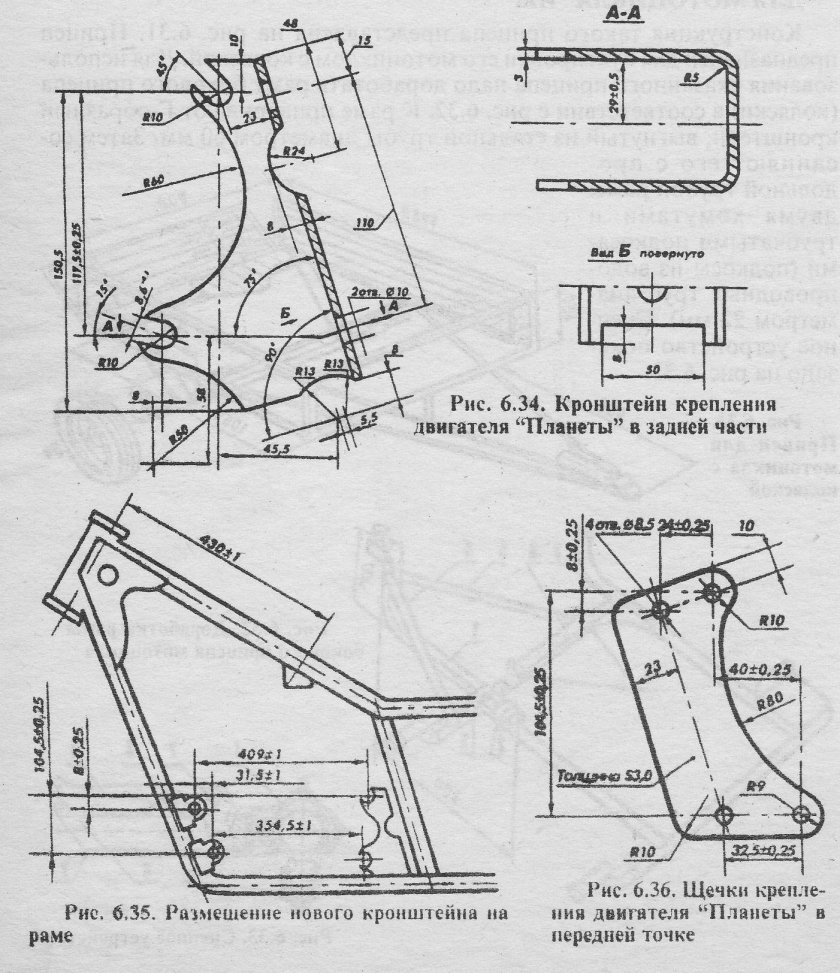Чертеж крепления двигателя ИЖ Планета