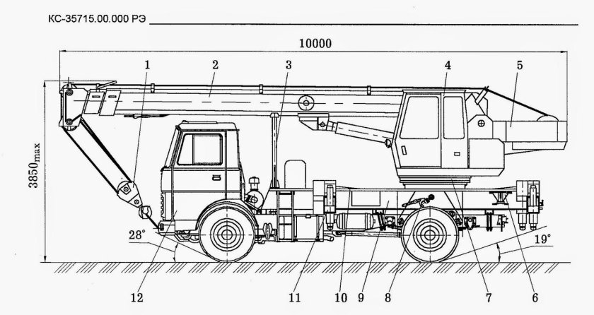 Кран КС-35715 габариты