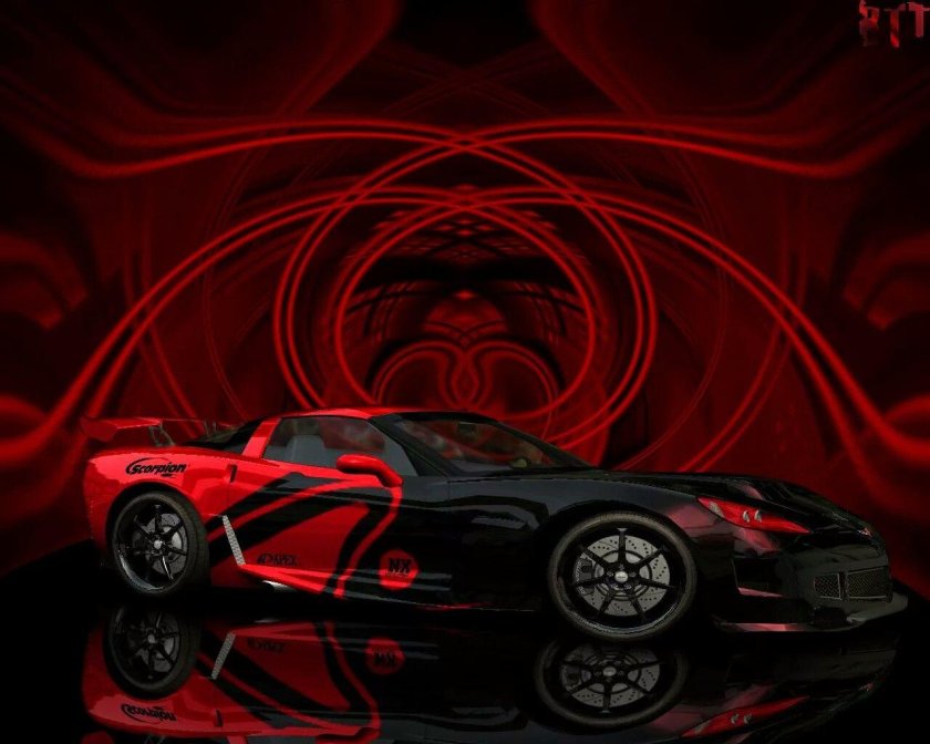 Чёрно красная машина