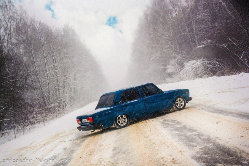 Дрифт Жигули ВАЗ 2107 зимний