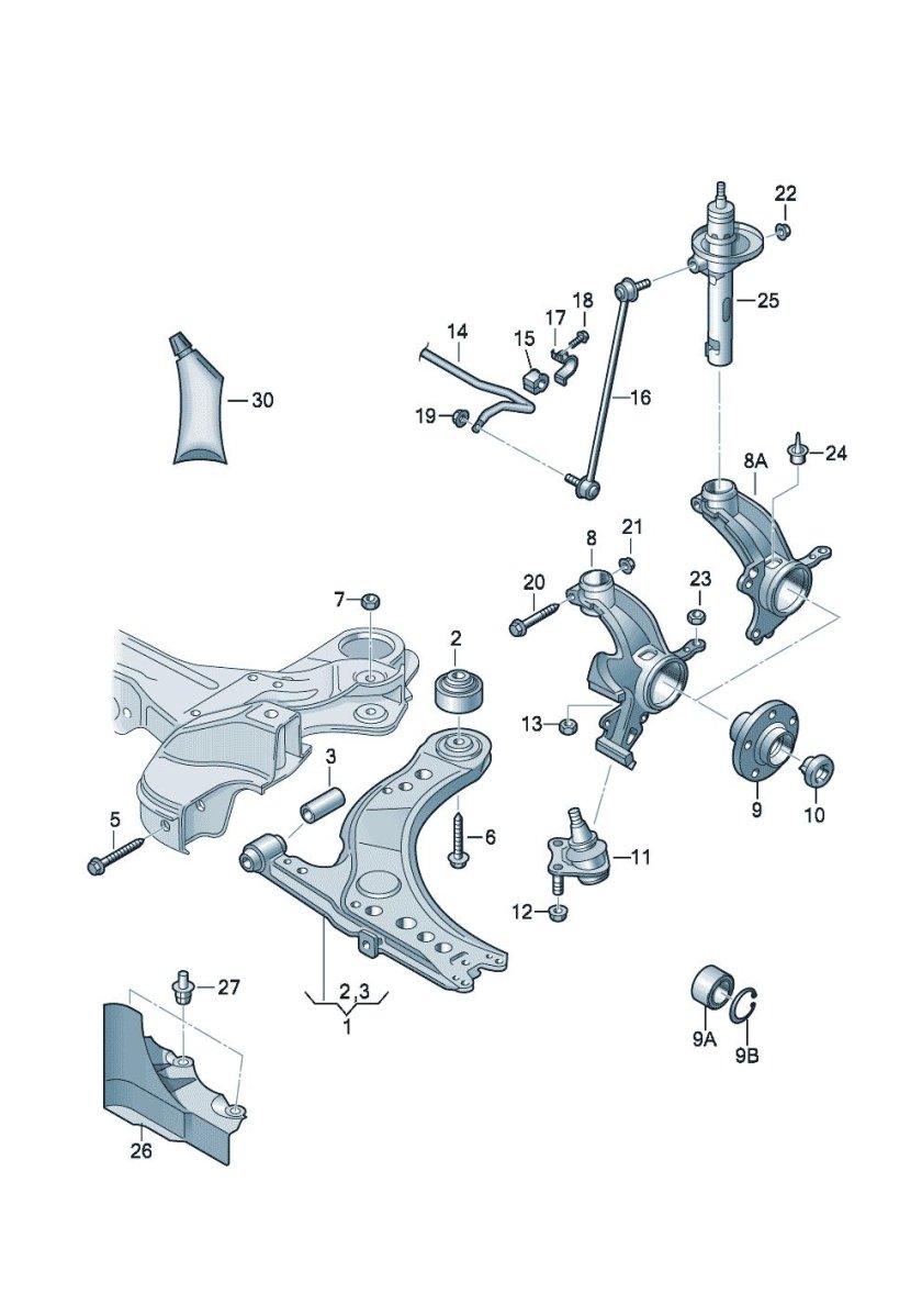 Передняя подвеска Фольксваген поло седан 2013