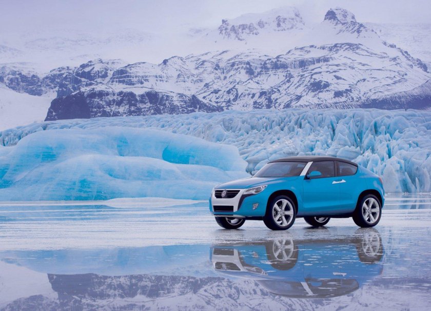 Фон зима машина