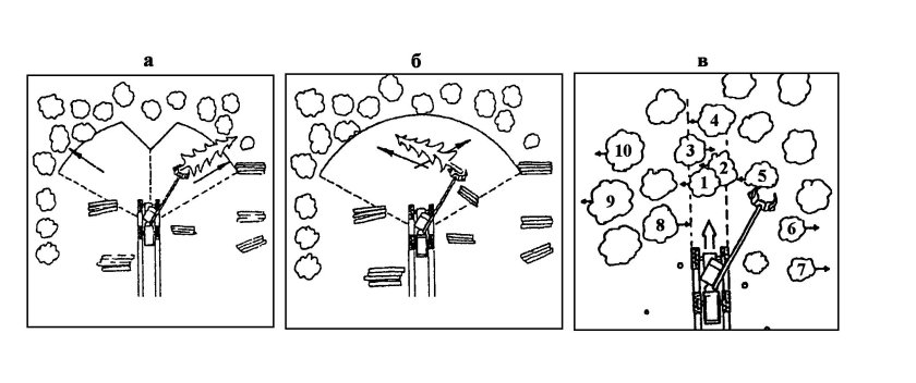 Схема разработки лесосеки Харвестером