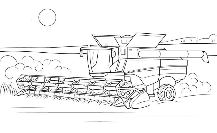 Раскраска комбайн Дон 1500