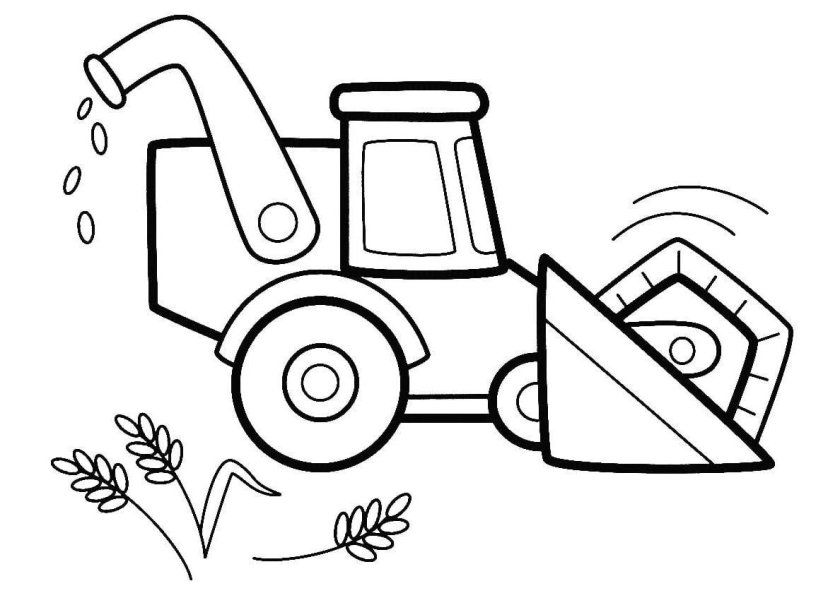 Трактор харвестер раскраска