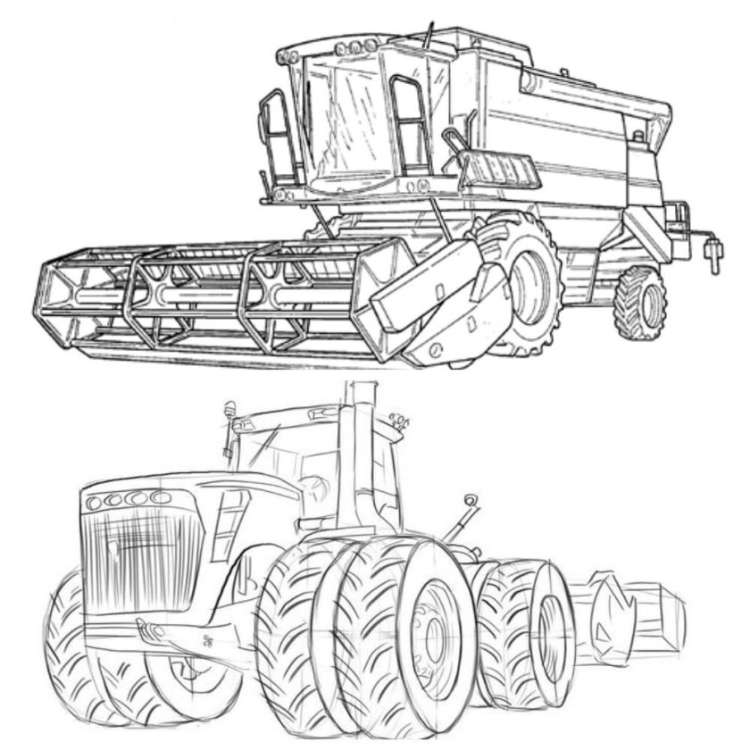 Раскраска комбайн Акрос