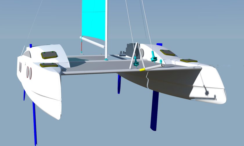 Чертежи обводов корпуса катамарана Hobie cat16