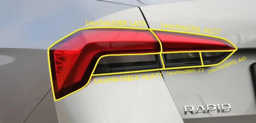 Задние фонари Рапид 2020