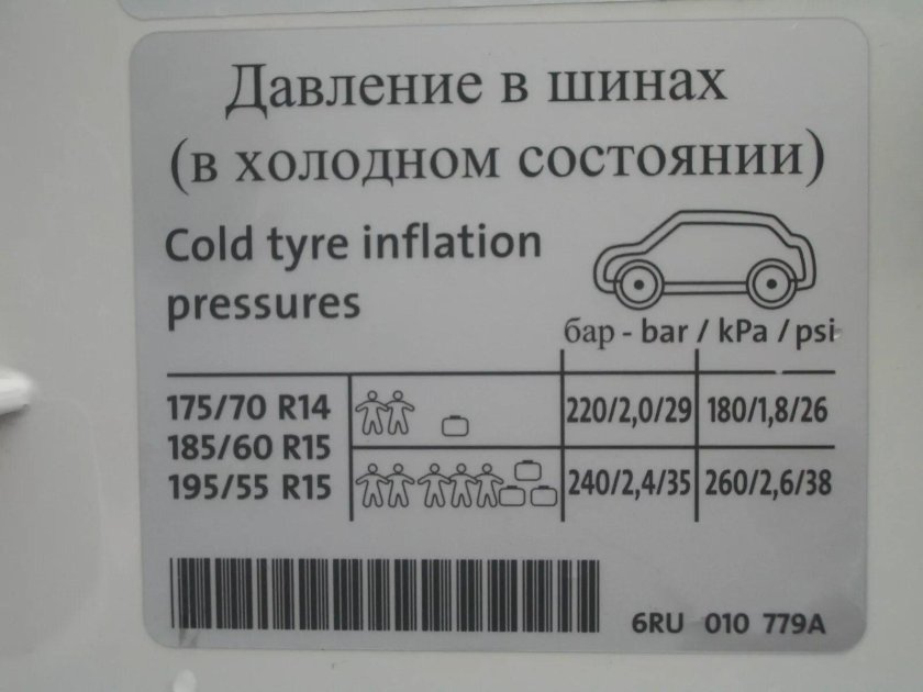Давление в шинах автомобиля Фольксваген поло седан