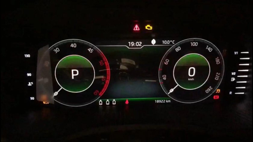 Цифровая панель приборов Шкода Октавия а7