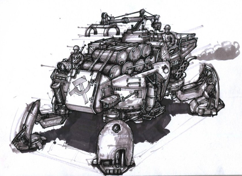 Робот шагоход дизельпанк