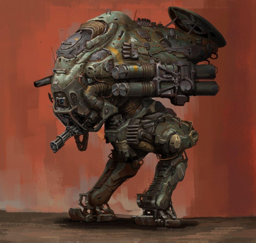 Шагоход арт Sci Fi