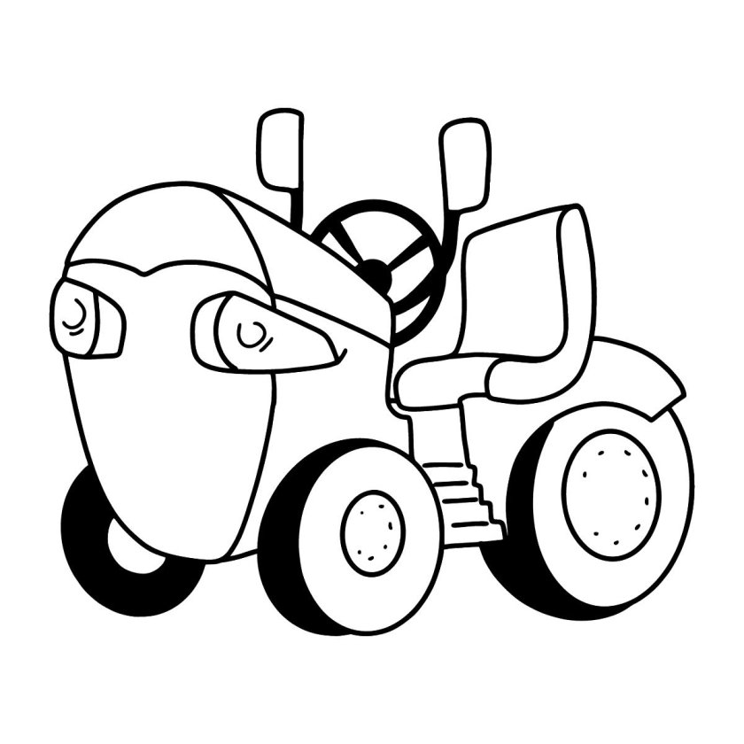 Трактор раскраска для детей