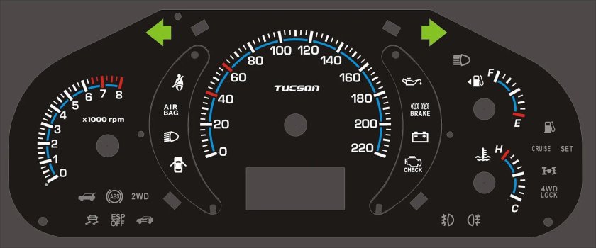 Hyundai Tucson 2006 комбинация приборов