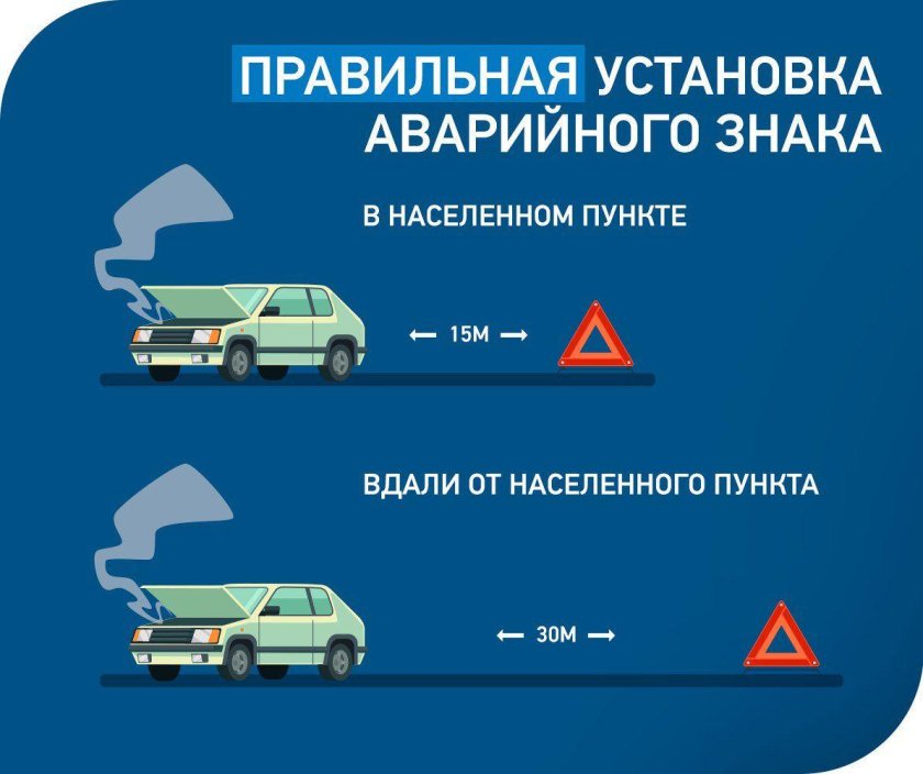 Выставление знака аварийной остановки