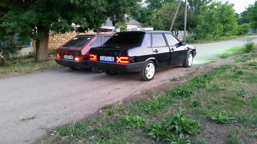 Лада 2109 черная тонированная